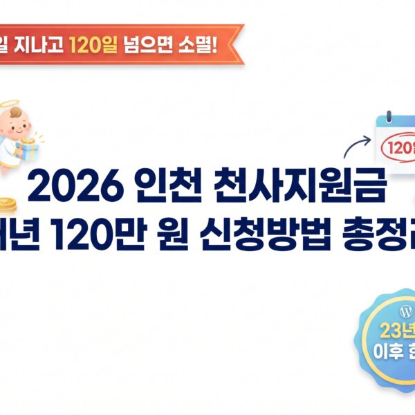 인천 천사지원금 신청방법