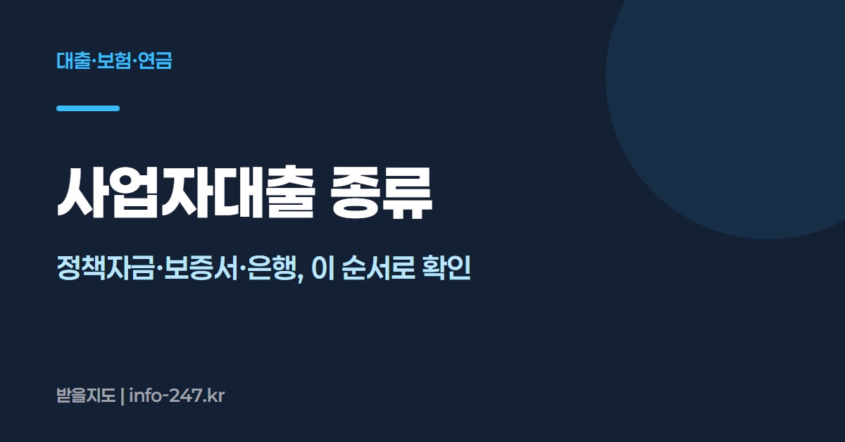 사업자대출 종류