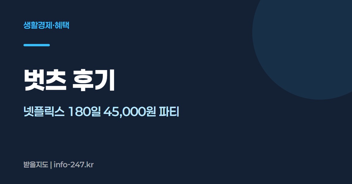 벗츠: 넷플릭스 180일 45,000원 파티