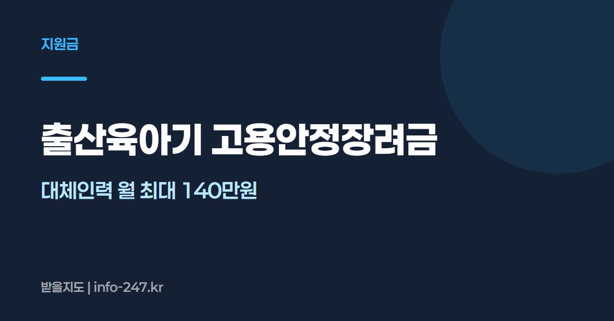 출산육아기 고용안정장려금