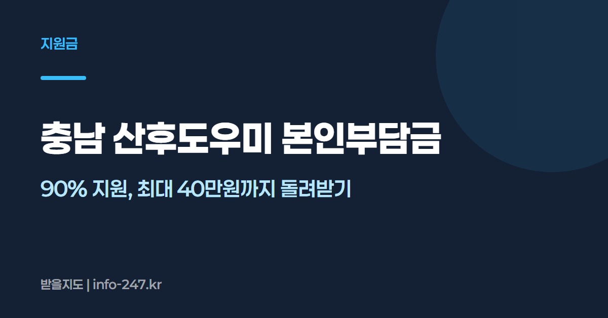 충청남도 산후조리도우미 본인부담금