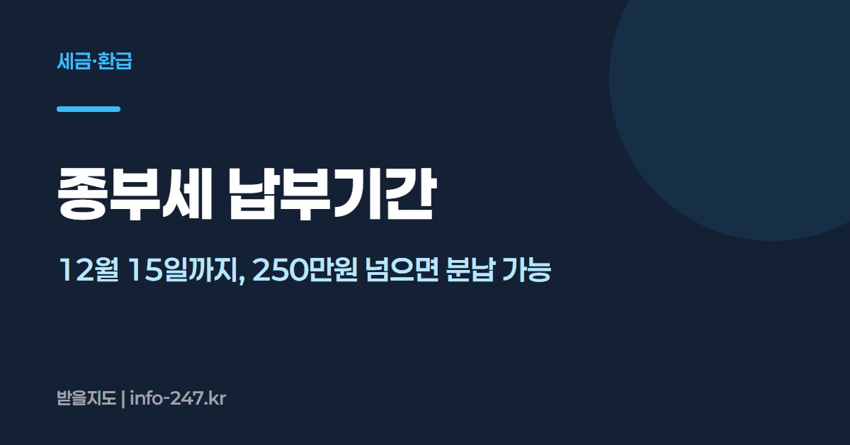종부세 납부기간