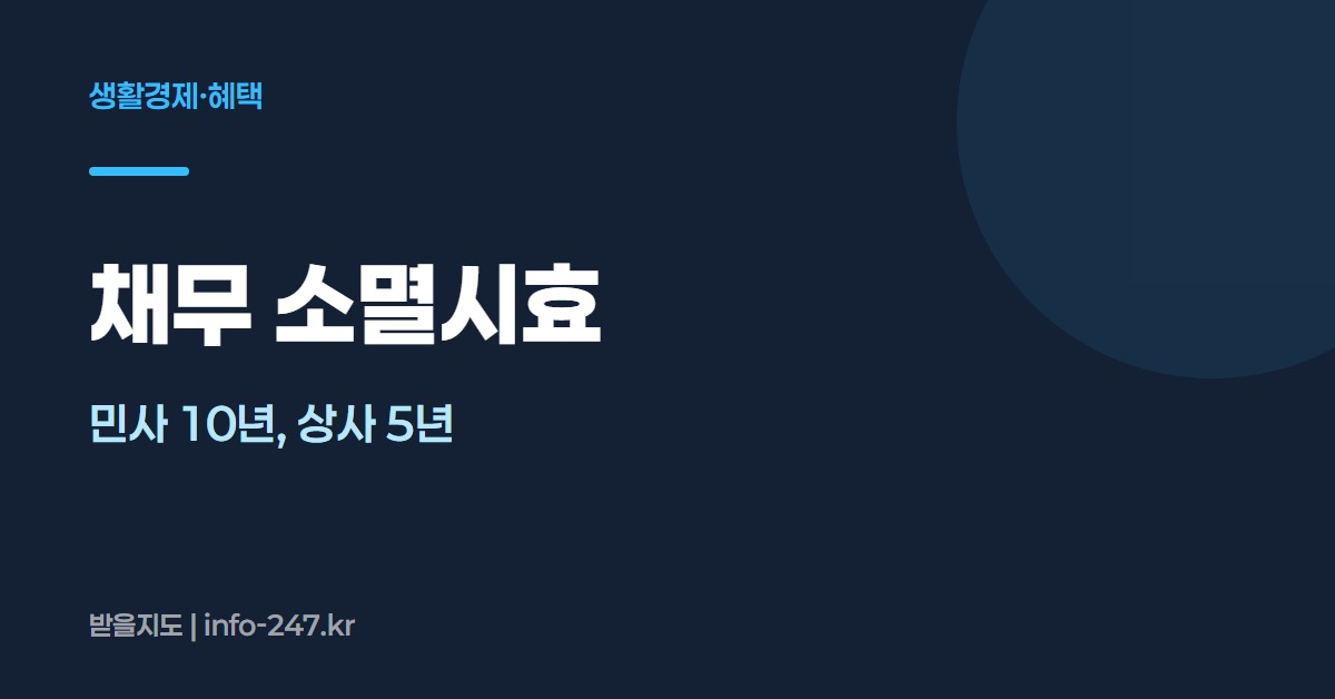 채무 소멸시효: 민사 10년, 상사 5년