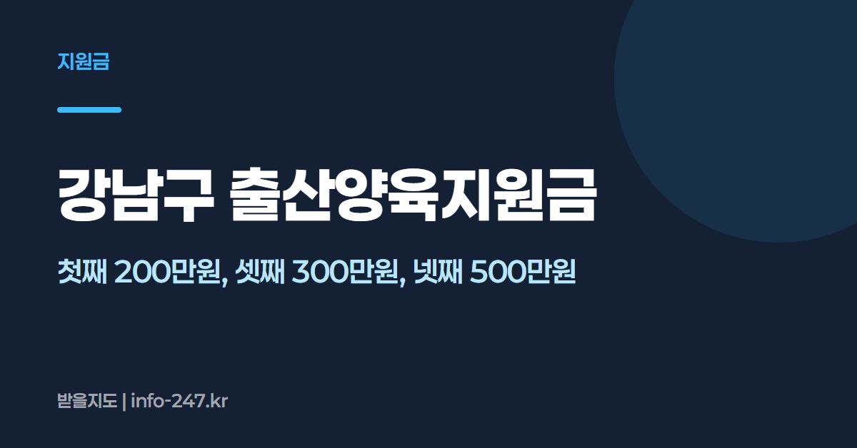 강남구 출산양육지원금