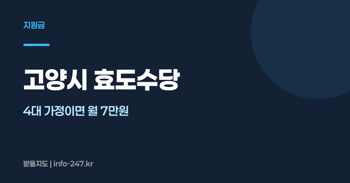 고양시 효도수당