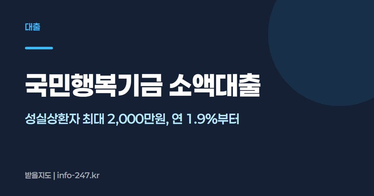 국민행복기금 소액대출