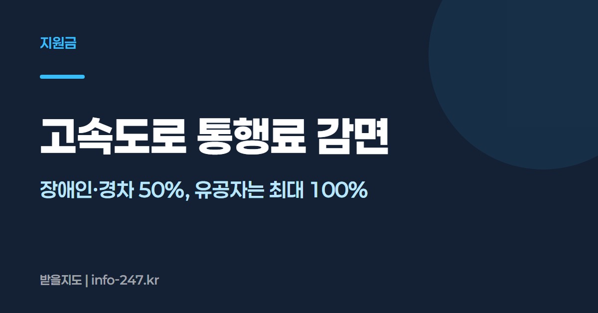 고속도로 통행료 감면