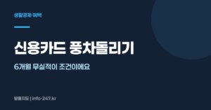신용카드 풍차돌리기: 6개월 무실적이 조건이에요