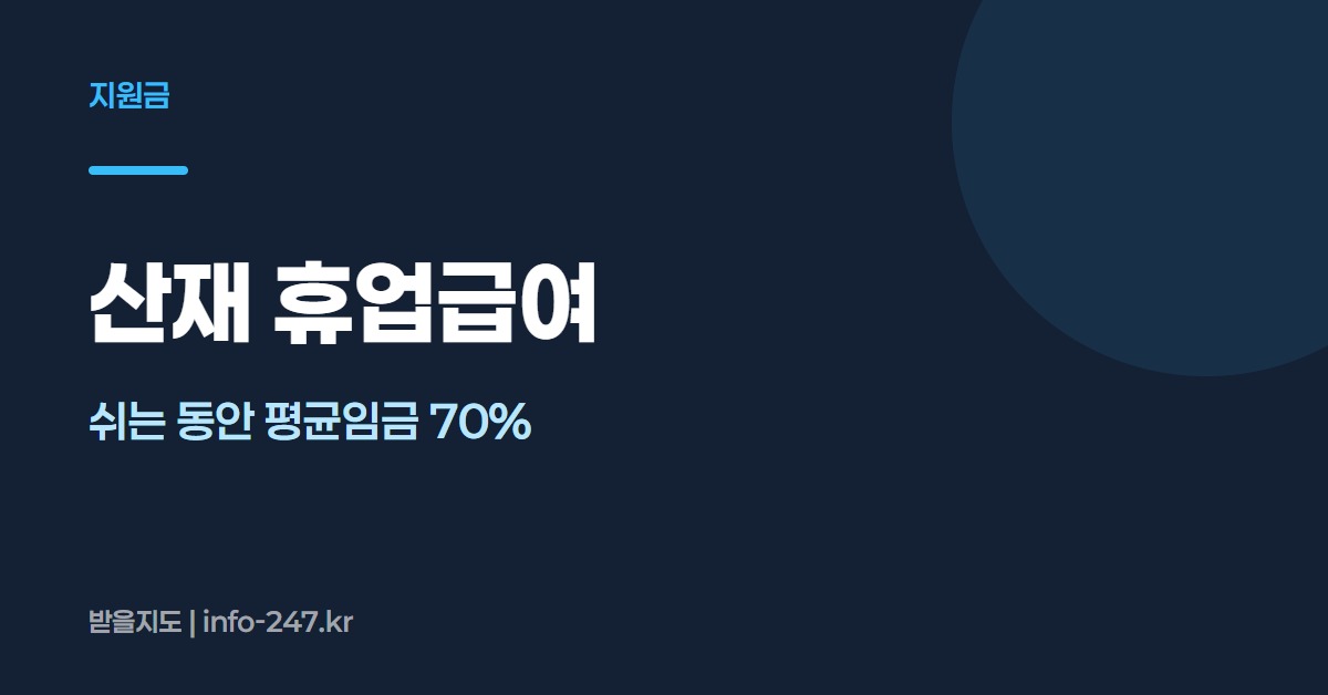 산재 휴업급여: 쉬는 동안 평균임금 70%