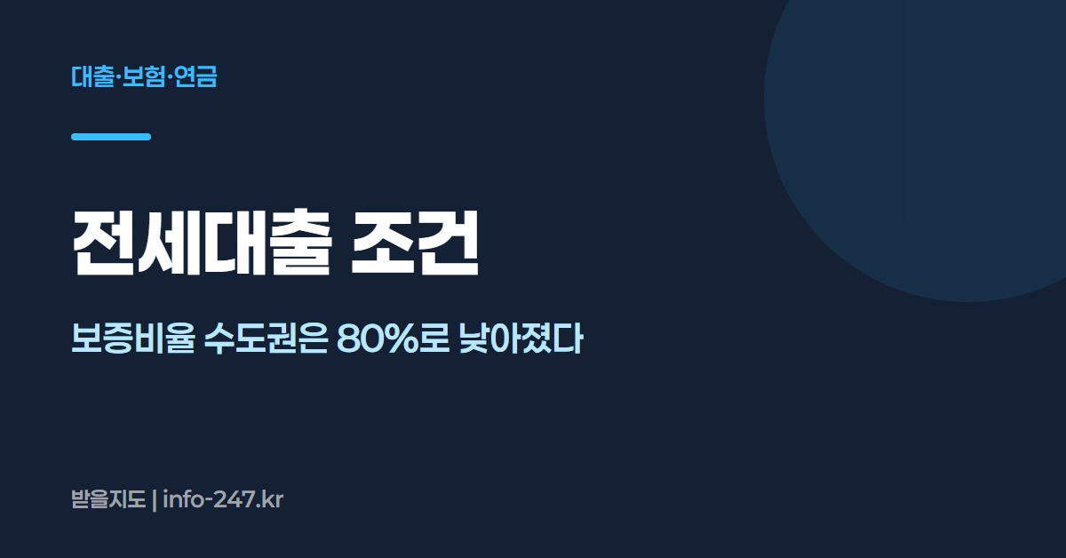 전세대출 조건