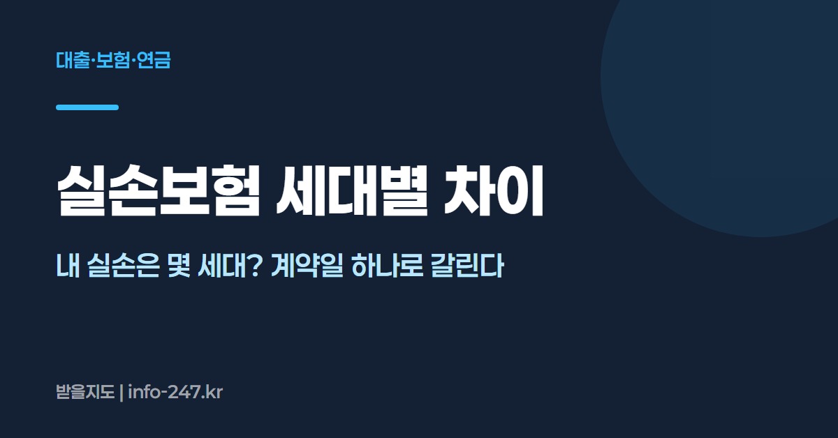 실손보험 세대별 차이